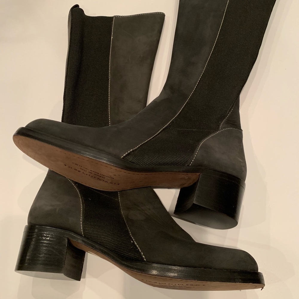 NWOT, charcoal gray, nubuck boot. Made in Italy - Picture 4 of 8